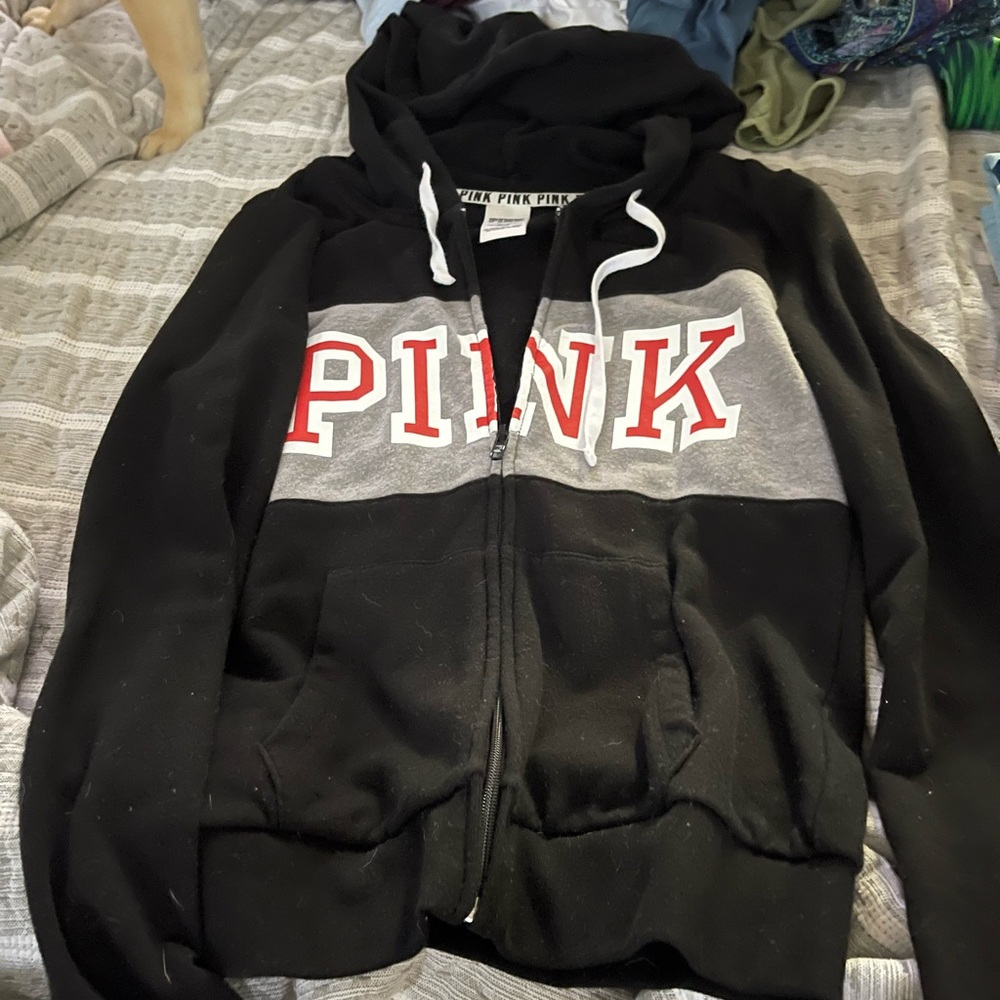 PINK zipped hoodie size small